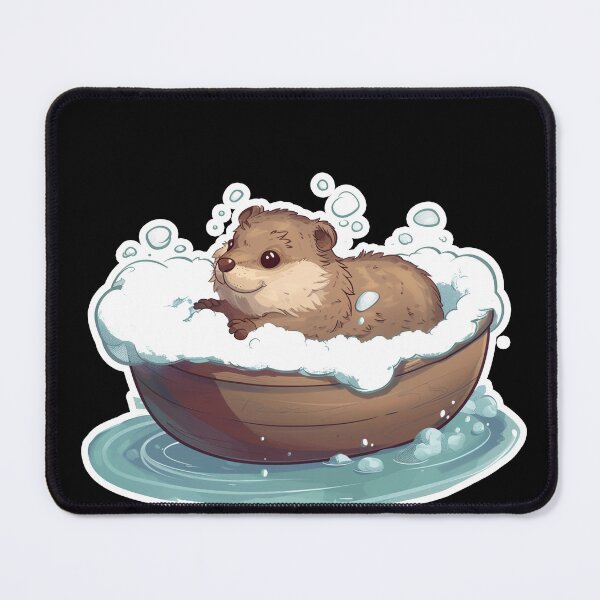 Item preview, Cute Otter In Bathtub. Funny Animal Motif designed and sold by titanosdesign.