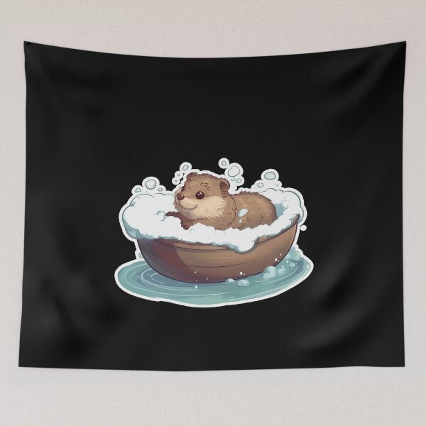 Item preview, Cute Otter In Bathtub. Funny Animal Motif designed and sold by titanosdesign.