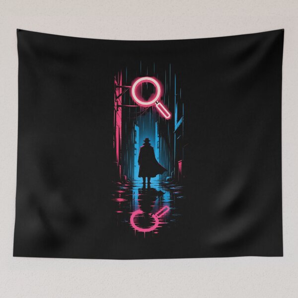 Item preview, Sherlock Holmes Neon Noir Magnifier Alley designed and sold by Fenay Designs.