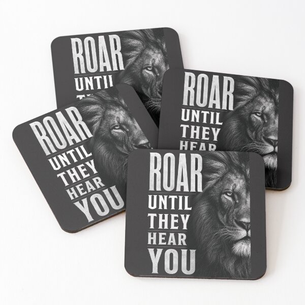 Item preview, Roar Until They Hear You – Black and White Lion Motivational Quote designed and sold by Bennie Singh.
