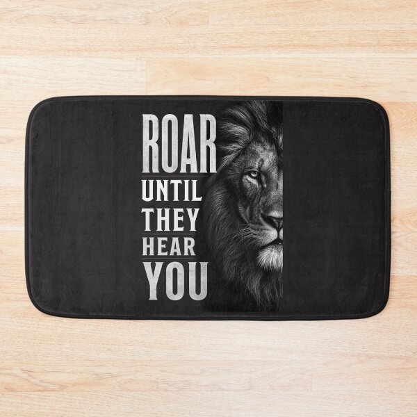 Item preview, Roar Until They Hear You – Black and White Lion Motivational Quote designed and sold by Bennie Singh.