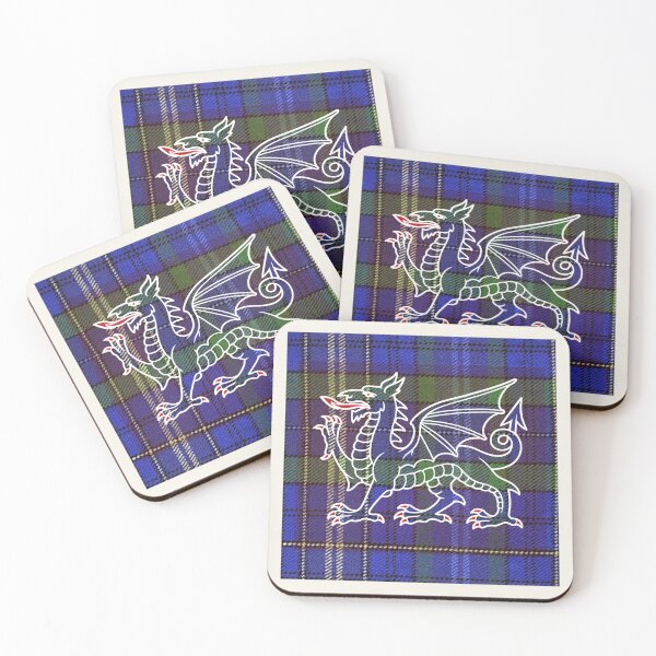 Item preview, ✨Davies Welsh Tartan – Heritage of the Dyfed Line & y Ddraig Goch - the red dragon v3 designed and sold by WheelieGdArt.