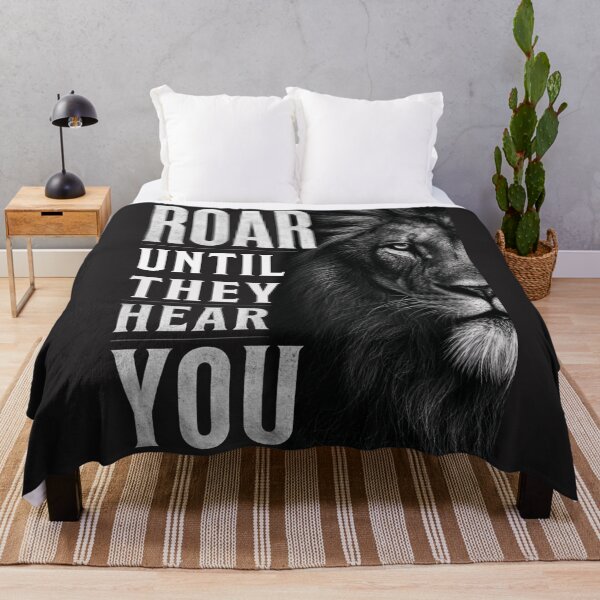 Item preview, Roar Until They Hear You – Black and White Lion Motivational Quote designed and sold by Bennie Singh.
