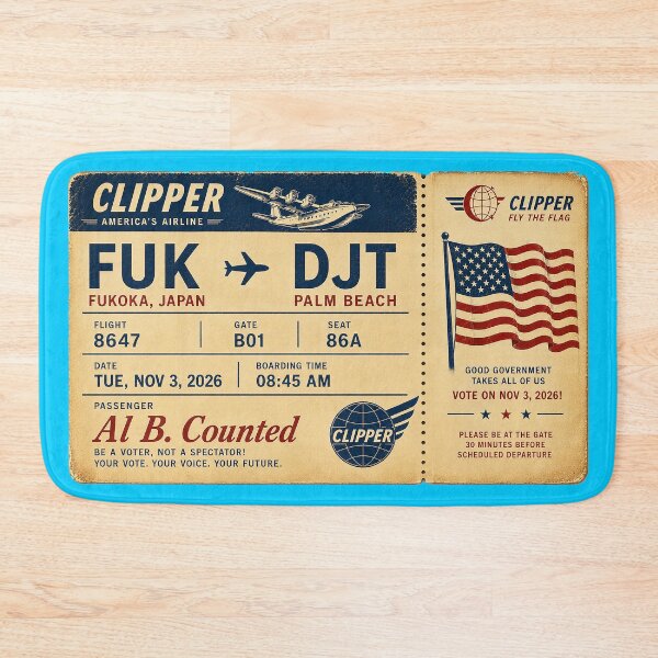 Item preview, ✈️✨ FUK → DJT Boarding Pass - LAST CALL FOR DEMOCRACY COLLECTION ✈️ - Vintage Classic Clipper - Passenger Al B. Counted designed and sold by WheelieGdArt.