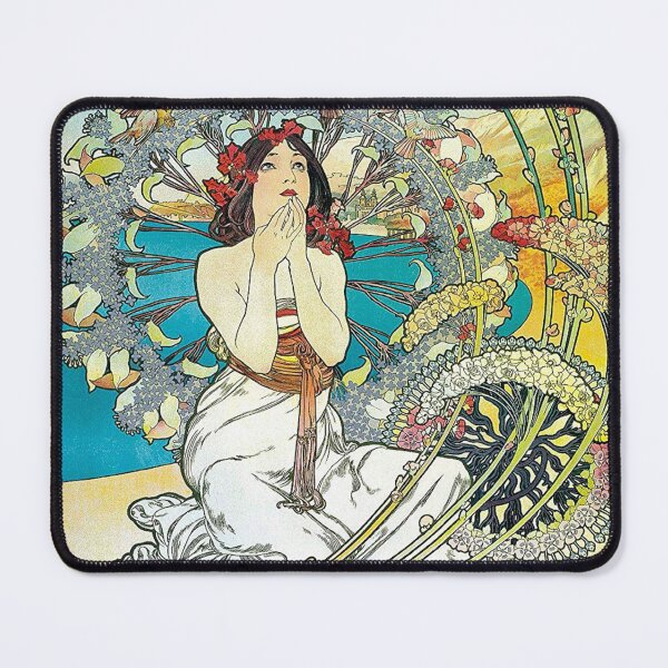 Item preview, Art Nouveau Travel Poster, Monaco Monte Carlo by Alphonse Mucha, Vintage French Riviera Wall Art designed and sold by RickE.