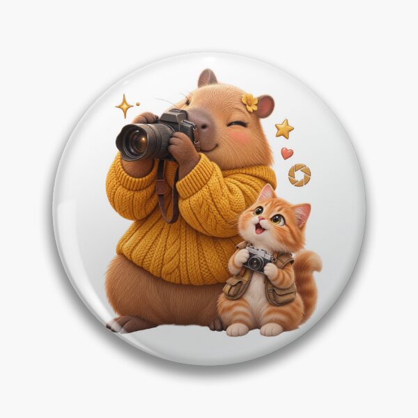 Item preview, Little Photographer Capybara | Creative Camera Lover designed and sold by Cozy Art for Cozy Souls.