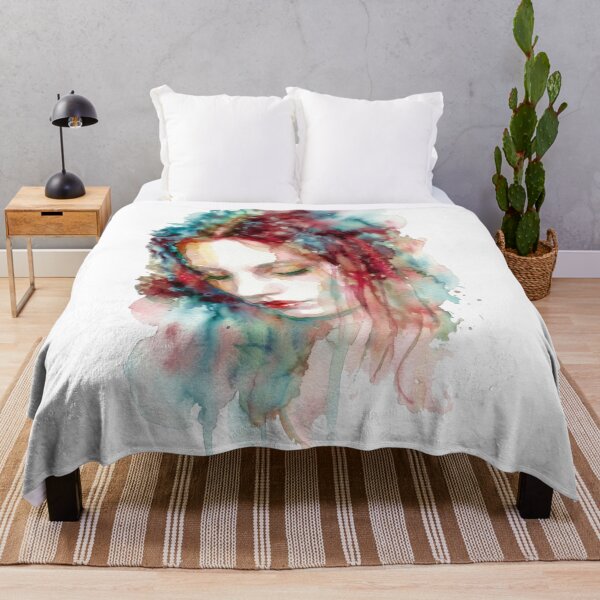 Aperçu de l'œuvre Portrait de femme mélancolique, aquarelle expressionniste créée et vendue par caracatita75.