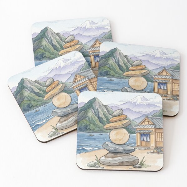 Item preview, Zen Stone Cairn Mountain Lake designed and sold by Dreamic.Art.