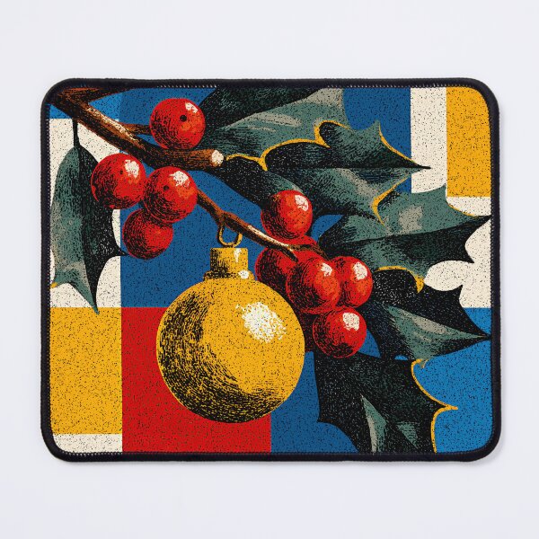 Item preview, Vintage Geometric Christmas Holly and Ornament designed and sold by colorful-white.