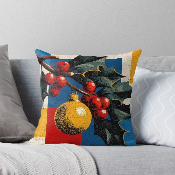 Item preview, Vintage Geometric Christmas Holly and Ornament designed and sold by colorful-white.