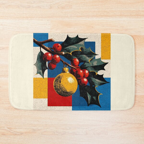 Item preview, Vintage Geometric Christmas Holly and Ornament designed and sold by colorful-white.
