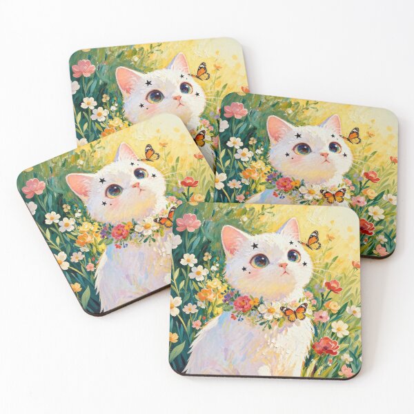 Item preview, white cat designed and sold by xianxiu-ling.