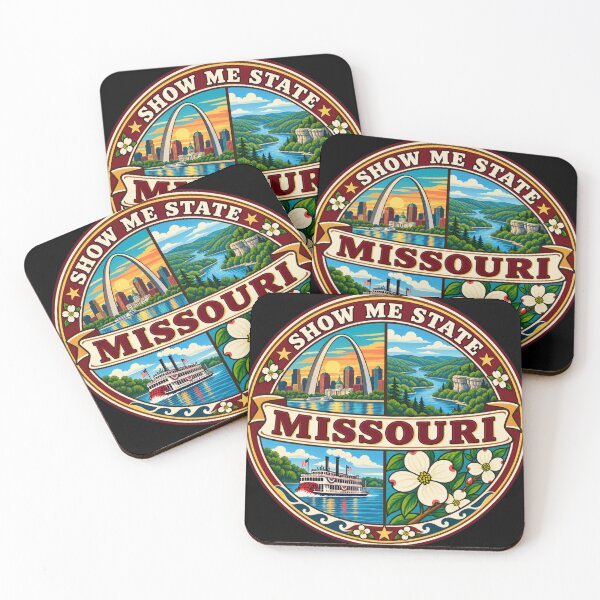 Item preview, Missouri Show Me State Vintage Scenic Travel Badge designed and sold by DreamLayerStudio.