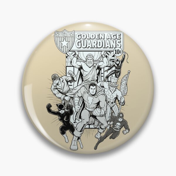 Item preview, BW Golden Age Guardians Vintage Superhero Comic Book Retro Illustration designed and sold by VoglR.