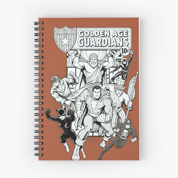 Item preview, BW Golden Age Guardians Vintage Superhero Comic Book Retro Illustration designed and sold by VoglR.