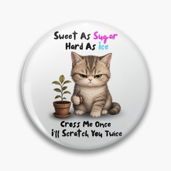 Item preview, Sweet As Sugar Hard As Ice Cross Me Once I'll Scratch You Twice Funny Cat designed and sold by GibasVisuals.