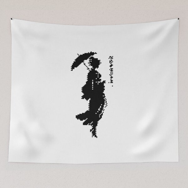 Item preview, Japanese Woman in Kimono with Umbrella - Pixel Art designed and sold by lalatrash.