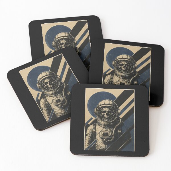 Item preview, Cosmic Pioneer Nr 4 – Retro Sci-Fi Skull Astronaut designed and sold by Quantum Fashion.