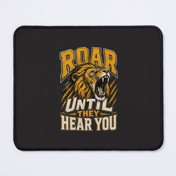 Item preview, Roar Until They Hear You – Athletic Varsity Lion Motivational Quote designed and sold by Bennie Singh.