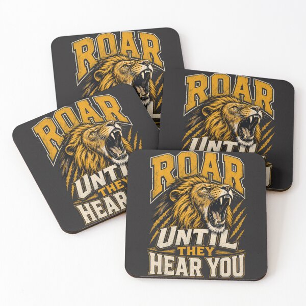 Item preview, Roar Until They Hear You – Athletic Varsity Lion Motivational Quote designed and sold by Bennie Singh.