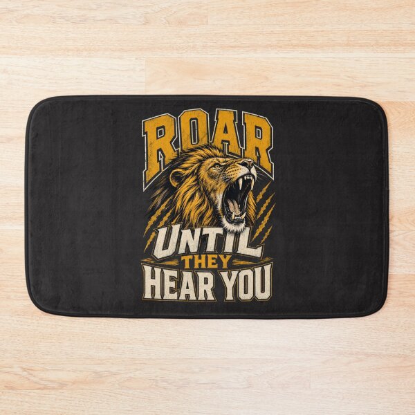 Item preview, Roar Until They Hear You – Athletic Varsity Lion Motivational Quote designed and sold by Bennie Singh.