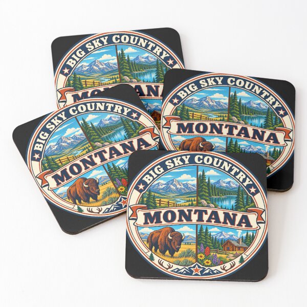 Item preview, Montana Big Sky Country Vintage Mountain Wilderness Badge designed and sold by DreamLayerStudio.