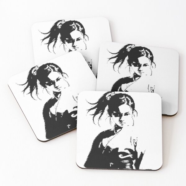 Item preview, Pixel Art Woman Portrait - Monochrome Retro Female Illustration designed and sold by lalatrash.