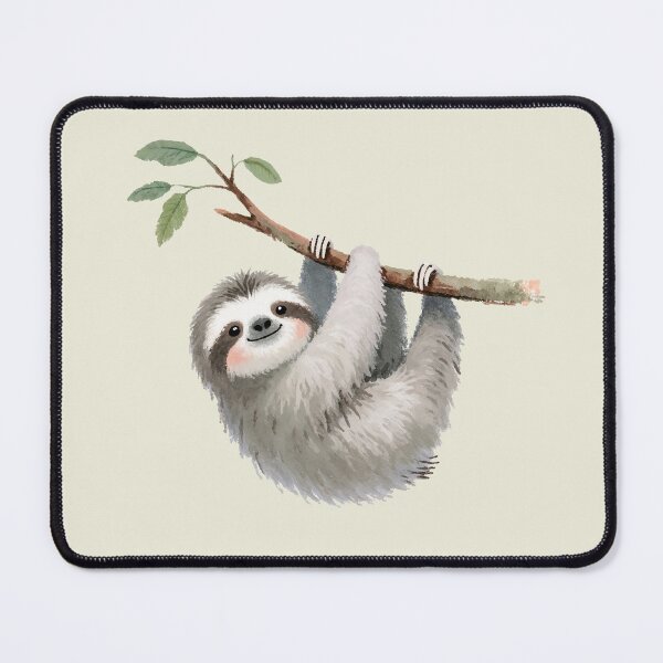 Item preview, Happy Sloth Hanging on Tree Branch designed and sold by Mike Kiev art.