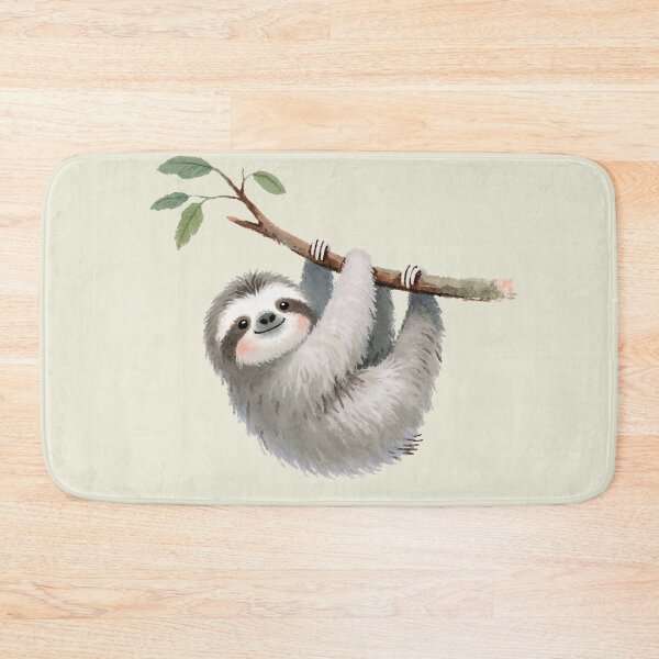 Item preview, Happy Sloth Hanging on Tree Branch designed and sold by Mike Kiev art.