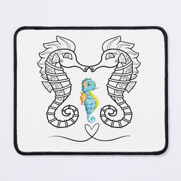Item preview, Cute Seahorse Love – Kawaii Ocean Seahorses Heart Design designed and sold by Medya-Tivation.