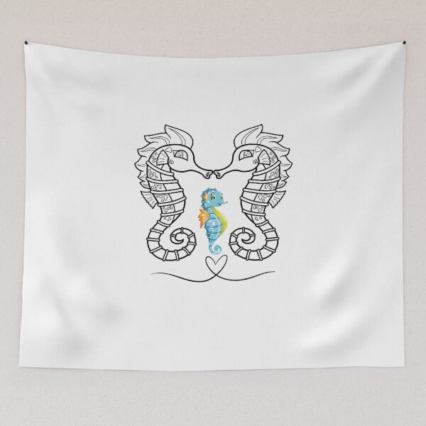 Item preview, Cute Seahorse Love – Kawaii Ocean Seahorses Heart Design designed and sold by Medya-Tivation.