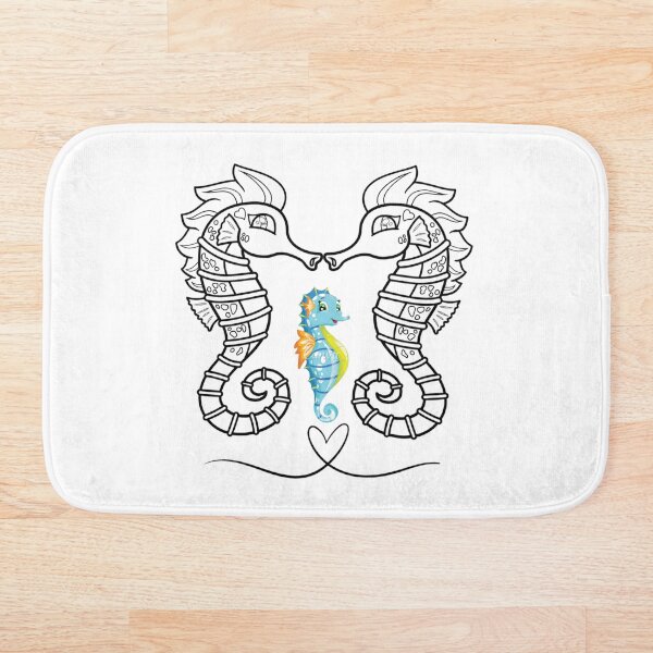 Item preview, Cute Seahorse Love – Kawaii Ocean Seahorses Heart Design designed and sold by Medya-Tivation.