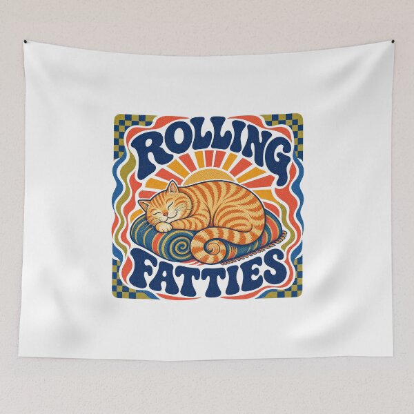 Item preview, Vintage Woodcut Rolling Fatties Cat Mystic Moon Art designed and sold by lamiarte.