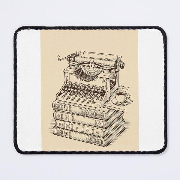 Item preview, Vintage Typewriter on Books - Classic Book Lover Line Art Sticker designed and sold by MissoStudio.