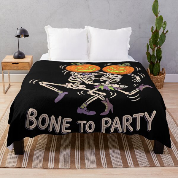 Item preview, Bone To Party Dancing Pumpkin Head Skeletons Halloween designed and sold by Sekla-Studio.
