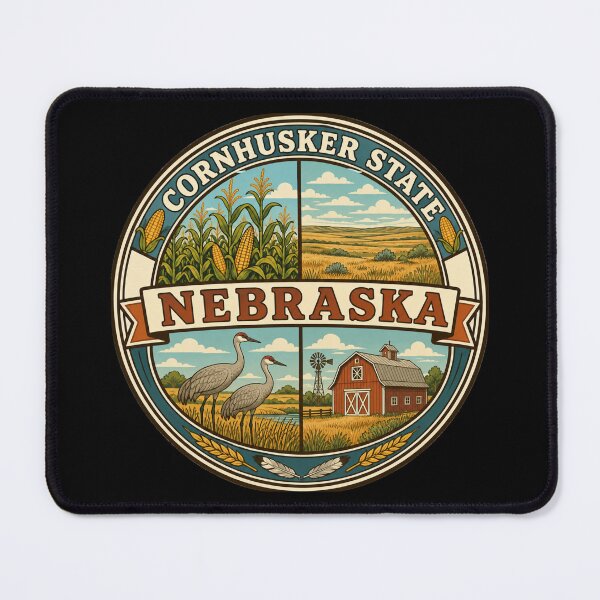 Item preview, Nebraska Cornhusker State Vintage Great Plains Farm Badge designed and sold by DreamLayerStudio.