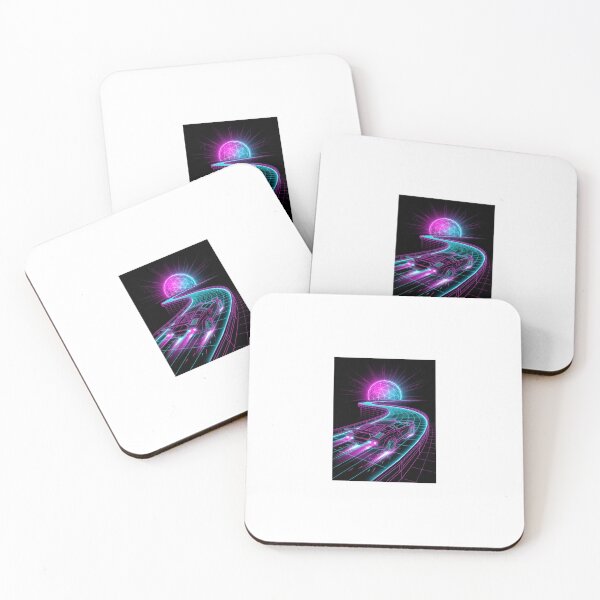 Item preview, Synthwave Retro Cyber Car - 80s Neon Aesthetic Sticker designed and sold by MissoStudio.