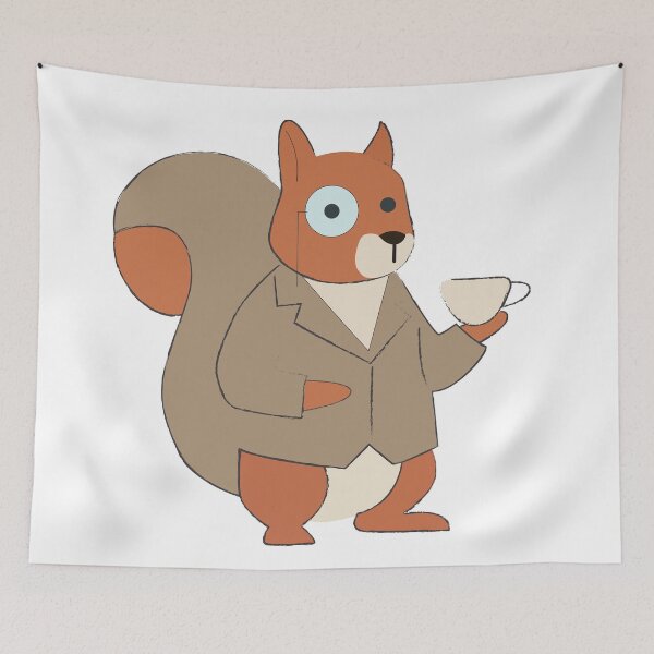 Item preview,  Dressed Up Cute Squirrel in Suit with Coffee Cup designed and sold by TatinkaArtskill.