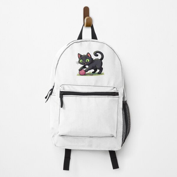 Item preview, Black Cat Playing with Yarn designed and sold by LittleStickerPlanet.