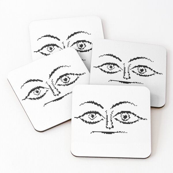 Item preview, Pixel Face - Retro Monochrome Pixel Art Mask designed and sold by lalatrash.