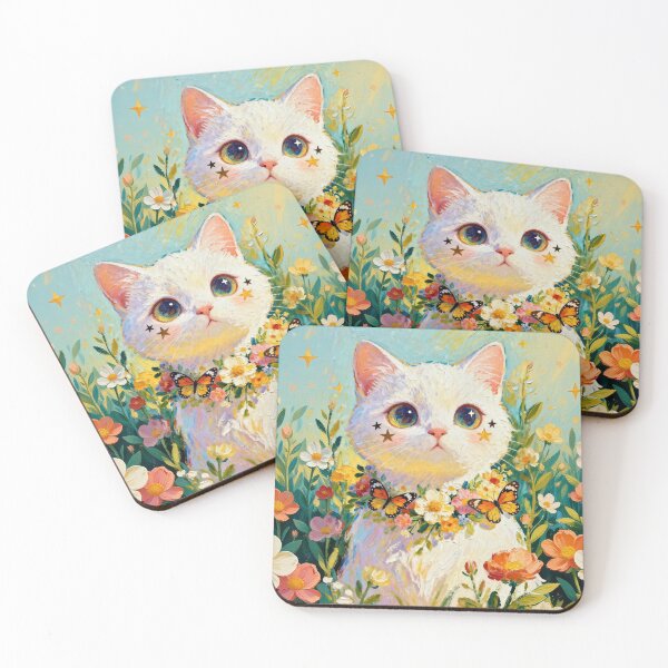Item preview, white cat designed and sold by xianxiu-ling.