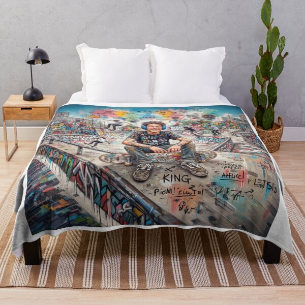 Item preview, Skateboarder Listening To Music At Skate Park designed and sold by Home Decor Art.