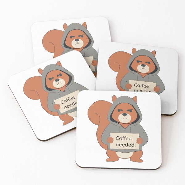 Item preview, Grumpy Coffee Needed Squirrel in Hoodie Cute Mood designed and sold by TatinkaArtskill.