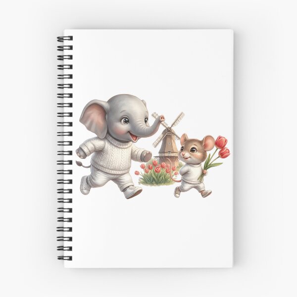 Item preview, Cute Elephant and Mouse Netherlands Windmill Tulips designed and sold by BonnieGlam13.