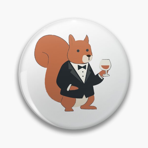Item preview, Classy Gentleman Squirrel in Tuxedo with Wine Glass designed and sold by TatinkaArtskill.