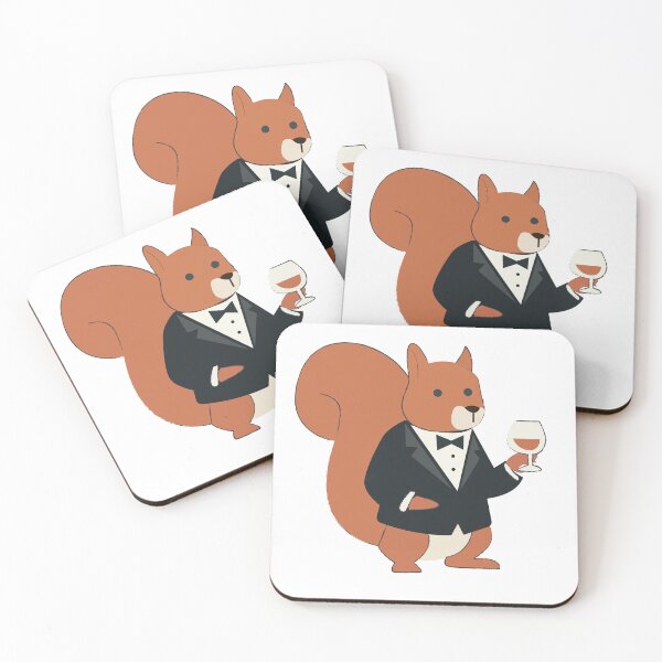 Item preview, Classy Gentleman Squirrel in Tuxedo with Wine Glass designed and sold by TatinkaArtskill.