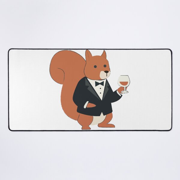 Item preview, Classy Gentleman Squirrel in Tuxedo with Wine Glass designed and sold by TatinkaArtskill.