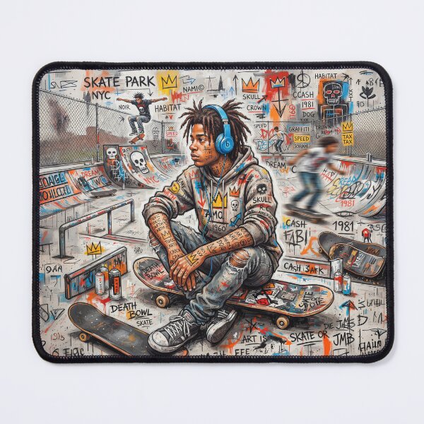 Item preview, Skateboarder Pop Art Portrait At The Skate Park designed and sold by Home Decor Art.