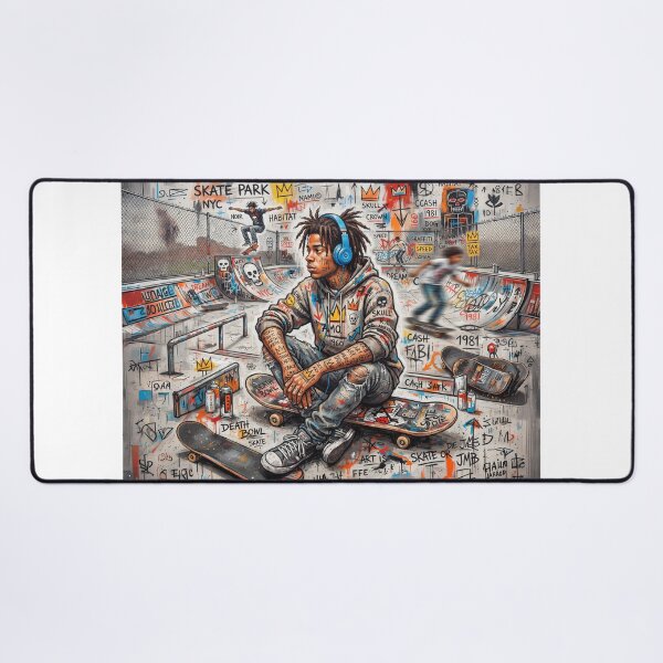 Item preview, Skateboarder Pop Art Portrait At The Skate Park designed and sold by Home Decor Art.
