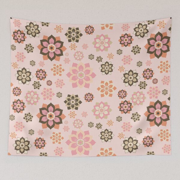 Item preview, Elegant Pink and Brown Seamless Floral Pattern designed and sold by prapapon.